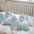 thumbnail image 6 of Throw Pillow Covers 16x16 Inch Set of 2, Blue Teal Coastal Waterproof Outdoor Pillow Covers, Summer Beach Nautical Coral Starfish Decorative Cushion Pillowcases for Couch, Sofa, Bed, Garden, Patio, 6 of 9