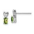 thumbnail image 1 of 925 Sterling Silver Rhodium-plated Peridot Earrings; for Adults and Teens; for Women and Men, 1 of 3
