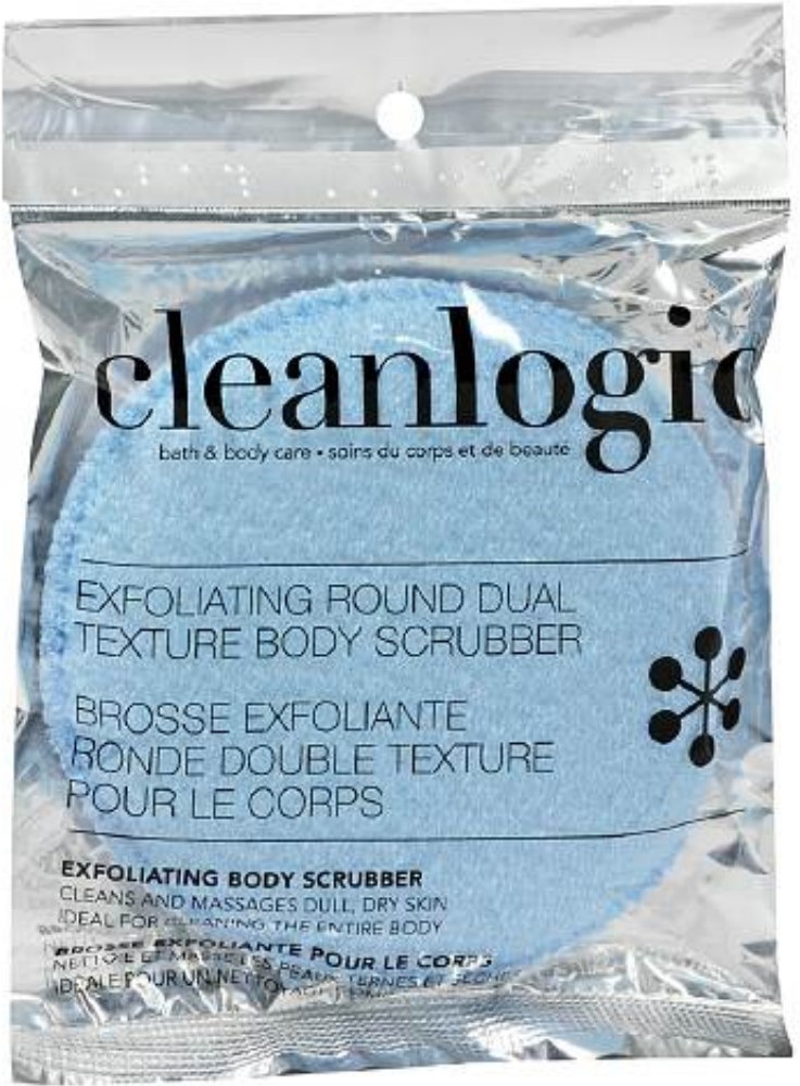 CleanLogic Exfoliating Round Dual Texture Body Scrubber, Colors May Vary 1 ea (Pack of 2)