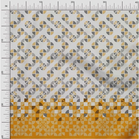 oneOone Silk Tabby White Fabric Geometric Panel Fabric For Sewing Printed Craft Fabric By The Yard 42 Inch Wide