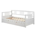 thumbnail image 4 of Harper & Bright Designs Twin Size Daybed with Trundle Included Wood Slat Support for Boys Girls Adult, Gray, 4 of 14
