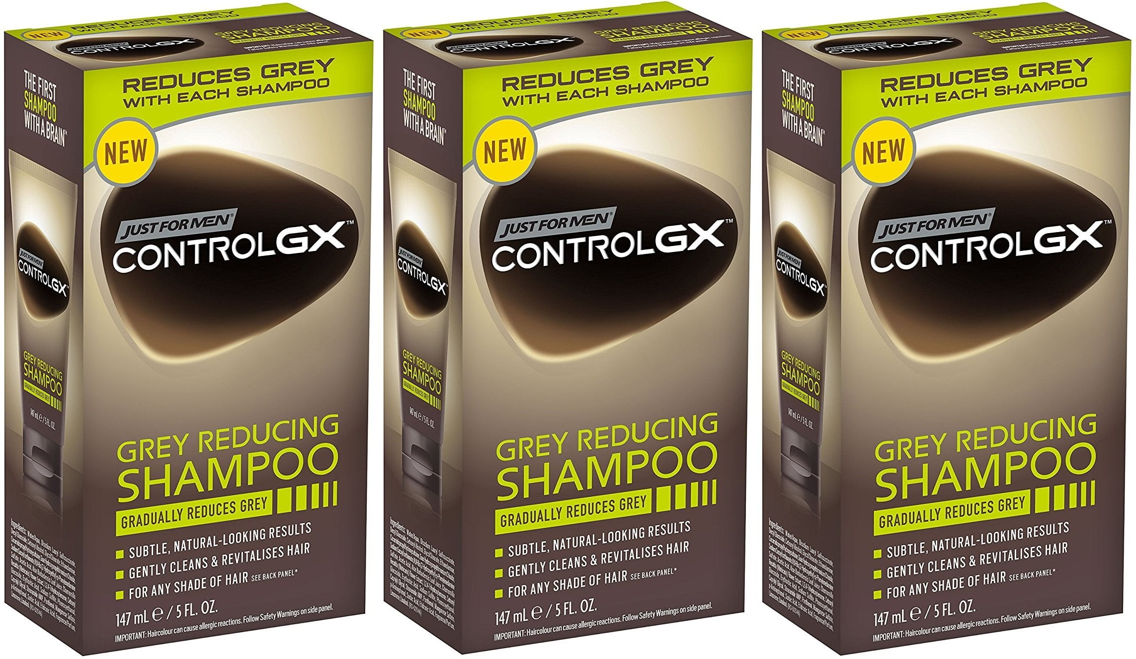 Just For Men Control Gx Shampoo 5 Ounce Grey Reducing (147ml) (3 Pack