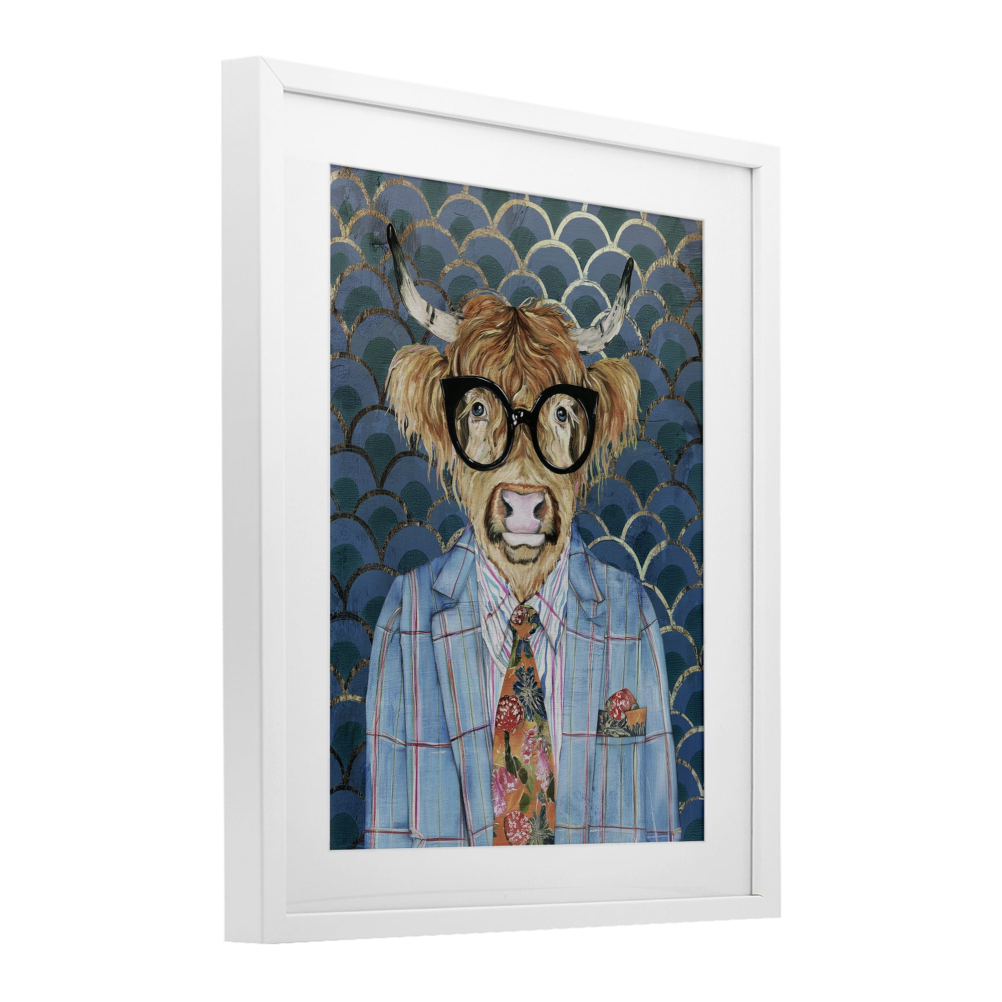 Stupell Industries Cool Highlander Portrait White Framed Print Under Glass, design by Svetlana Aleynikova