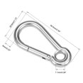 thumbnail image 2 of Unique Bargains 2.34'/59.5mm Stainless Steel Carabiner Spring Snap Link Hook Clip Keychain 5 Pcs, 2 of 3