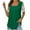 Green, variant on Lolmot Womens Tops Sexy Square Neck Lace Mesh Patchwork Classic Solid Color T-Shirt Lace Short Sleeve Loose Fitted Summer Pullover Tees Blouse