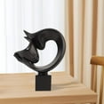 thumbnail image 4 of Estatuas abstractas modernas Figuras Artesanías Arte de pareja Cara Escultura Negro Zulema figuritas de estatua de resina, 4 of 8