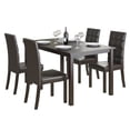 thumbnail image 1 of CorLiving Atwood Dining Set with Dark Brown Leatherette Seats, 1 of 8