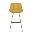 thumbnail image 4 of Art Leon Counter Height Bar Stools, 26" Height Swivel Velvet, Island Stools with Golden Metal Legs, Set of 2, Yellow, 4 of 8