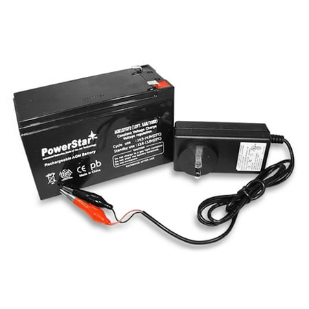 PowerStar 7700281 GCBK CSB GP1272 Portable AGM Battery and (Best Battery Charger For Agm Batteries)