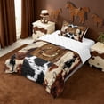 thumbnail image 2 of Erosebridal Rustic Cowhide Print Twin Comforter Sets,Western Cowboy Texas Stars Bedding Set For Men Adults,Reversible,2pcs, 2 of 7