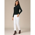 thumbnail image 3 of DARING DIVA Women's Basic Long Sleeve Solid Color Thermal Shirts L Black, 3 of 6