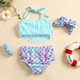 thumbnail image 4 of WIBACKER Newborn Baby Girl 3Pcs Bikini with Tassels Mermaid Bowknot Swimwear Toddler Bathing Suit, 4 of 13