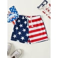 thumbnail image 2 of Bagilaanoe 4th of July Toddler Baby Boys Swim Trunks Stripe Stars Print Elastic Waist Swim Shorts 6M 12M 18M 24M 3T 4T Kids Bathing Suit Swimsuit Swimwear, 2 of 7