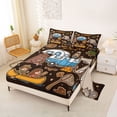 thumbnail image 2 of Castle Fairy Cute Camping Bear Queen Sheet Sets 4 Pieces for Kids, Whimsical RV Tent Bed Set for Bedroom, Brown Blue, 2 of 6