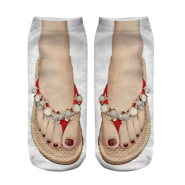 Calcetines Chanclas de mujer Calcetines estampados Calcetines de dacrón para mujer