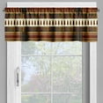 thumbnail image 3 of Ambesonne Tartan Window Valance, Woodland Aura Stripes Plaid, 42" X 18", Sepia Maroon Olive Green, 3 of 5