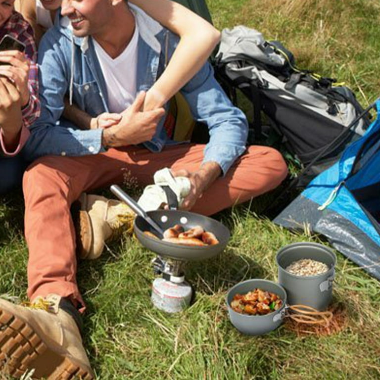 Wealers Camping Pots And Pans Cookware Set 4 Pc. With Brown Bag