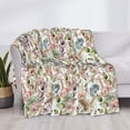 thumbnail image 3 of Rateoe Floral Pattern Flannel Throw Blanket, Ultra-soft Blanket for Bed, Couch, Car, Hypoallergenic Anti-pilling blanket-, 3 of 6