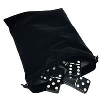 Marion & Co. Domino Double Six Black Jumbo Tournament Domino with Spinners in Elegant Velvet Bag