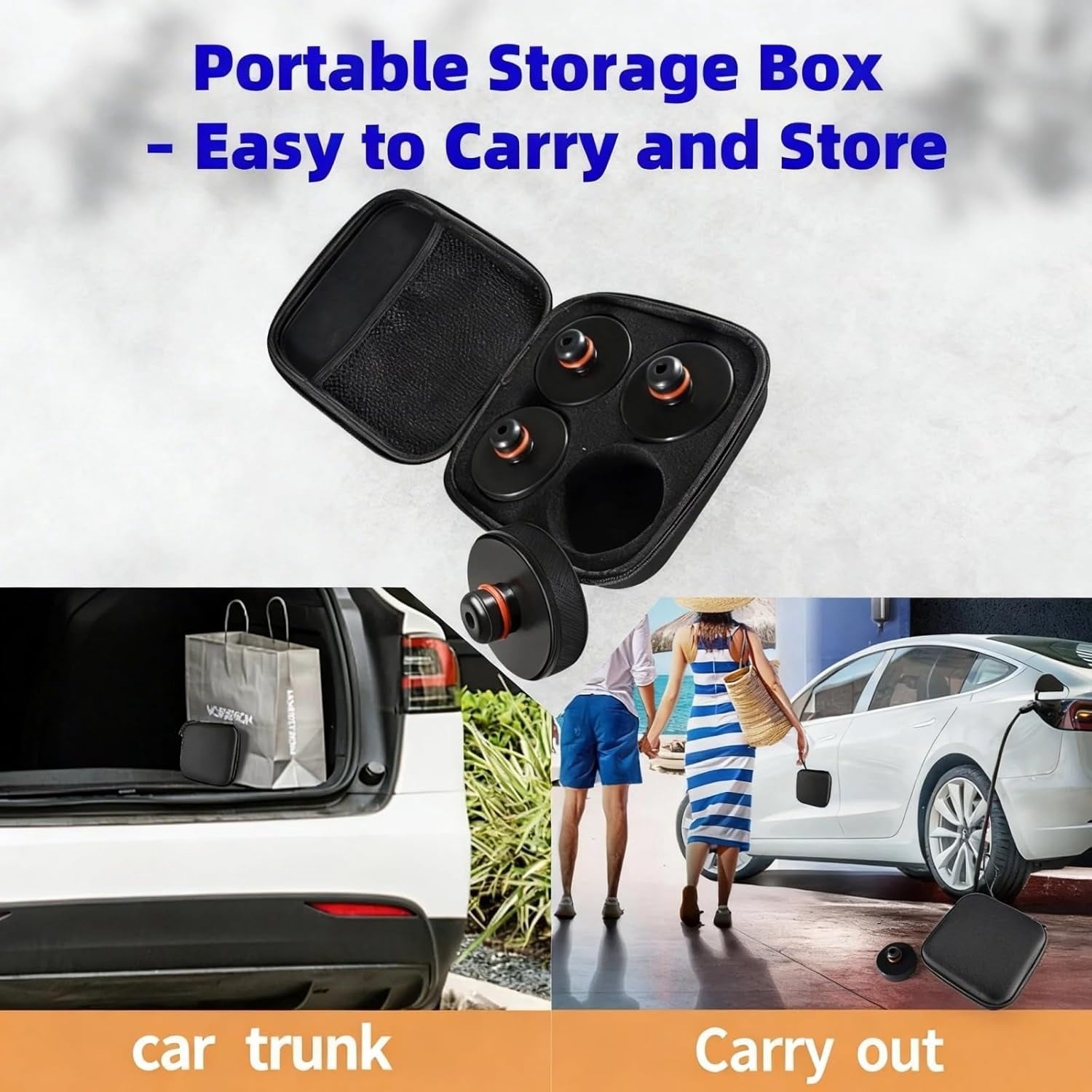 Lifting Jack Pads Compatible with Tesla Model 3/S/X/Y/Y Juniper, 4 Pucks with a Storage Case, Accessories for Tesla Vehicles 2013 to 2026