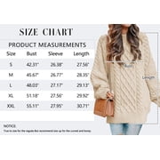 MOSHU Oversized Sweaters for Women Cable Knit Chunky Pullover Sweater