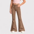 thumbnail image 5 of Tiijoy Girls Stylish Leopard Print Flared Pants Casual Slim Fit Pants, Khaki, Size 5-16, 5 of 5
