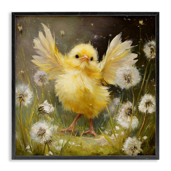 Stupell Industries French Country Free As A Peep Chick Black Framed Giclee Art, 12 x 12, by Tina LeCour
