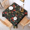 thumbnail image 2 of Red Mushroom Gnome Dark Green Pattern Square Tablecloth,Waterproof Square Table Cover,Wipeable Spillproof Washable Table Cover for Home Kitchen Party Decor 42"X42"(107x107cm), 2 of 6