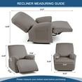 thumbnail image 3 of KINCAM Recliner Chair Covers with Pockets, 3 Pieces Solid Furniture Armchair Slipcovers, Taupe, 3 of 10