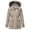 khaki, variant on GGleaf Women's Winter Coat Warm Quilted Puffer Jacket Thicken Parka with Removable Fur Hood Grey Large