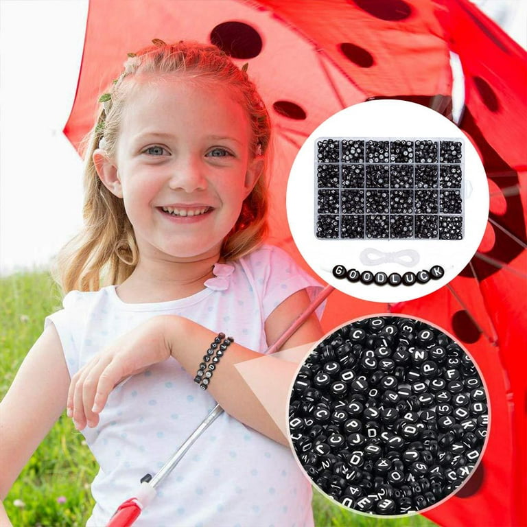 1200pcs Alphabet Letter Beads Set Loose Bead for Crafts Bracelets, Size: Large