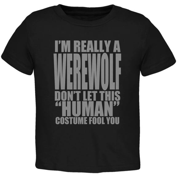 Halloween Human Werewolf Costume Black Toddler T-Shirt - 4T