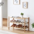 thumbnail image 2 of 3-Tier Free Standing Shoe Racks, Bamboo Wood Shoe Rack for Entryway & Closet, Beautiful | Natural | Functional | Sturdy Shoe Rack, 2 of 4