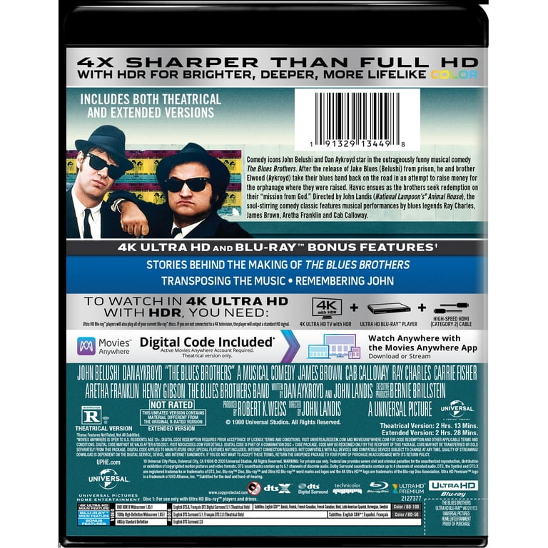 Universal Studios, The Blues Brothers [ULTRA HD], 2-Disc Set