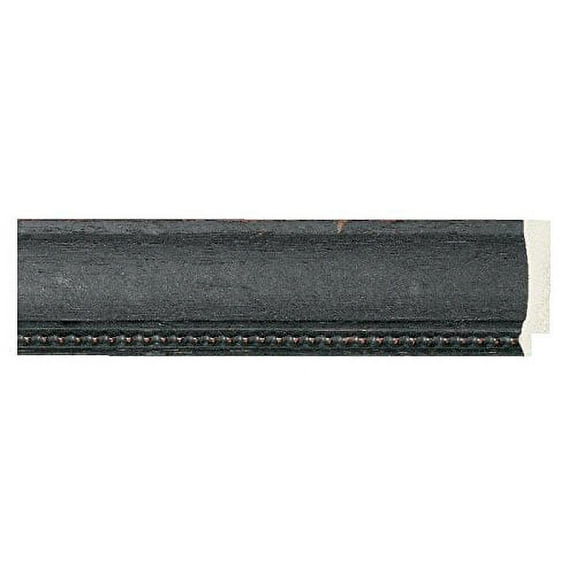 Picture Frame Moulding (Wood) 18Ft Bundle - Distressed/Aged Black Finish - 1.875" Width - 9/16"