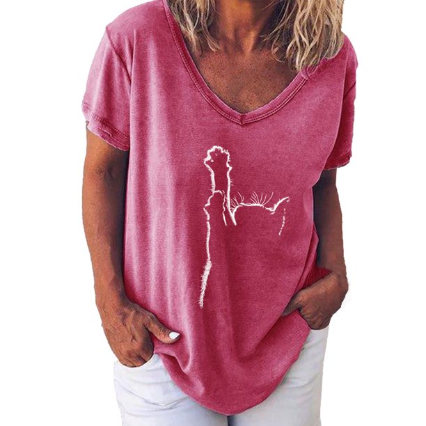 Blusa de manga corta con estampado informal a la moda para mujer Fridja ghk797