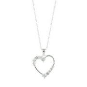 Brilliance Fine Jewelry Simulated Diamond Sterling Silver Heart Pendant