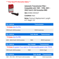 thumbnail image 2 of Automatic Transmission Filter - Compatible with 1989 - 1998, 2001 - 2002 Ford E-250 Econoline RWD 1990 1991 1992 1993 1994 1995 1996 1997, 2 of 2