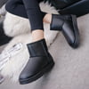 Women Boot Flat Ankle Fur Lined Winter Warm Snow Shoes cotton Shoes Black/36
