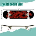 thumbnail image 2 of 31'' Complete Skateboard 7 Layer Canadian Maple Double Kick Deck Skateboards red Chinese dragon black Skate Board for Beginner Adult Gifts, 2 of 5