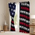thumbnail image 3 of Manfei Patriotic USA Flag Kitchen Curtains, Striped Pet Paw Black Out Curtains Pack of 2 (42x63 Each), Black White Blue, 3 of 6