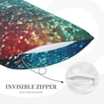 thumbnail image 3 of Lsque Colorful Rainbow Glitter Pattern Pillow Case – Soft & Cozy Throw Pillow Cover, Hypoallergenic Cushion Case for Sleeping Women with Envelope Closure-16"x24", 3 of 6