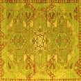 thumbnail image 1 of Ahgly Company Machine Washable Indoor Square Persian Yellow Traditional Area Rugs, 3' Square, 1 of 4