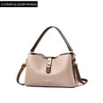 thumbnail image 2 of LNGOOR Fashionable Buckle Decor Multilayered Bucket Bag For Women  1pc Color Blocking Pu Leather Shoulder Bag With Multiple Pockets  Suitable For Girls  Women  Working Newcomers And White, 2 of 7