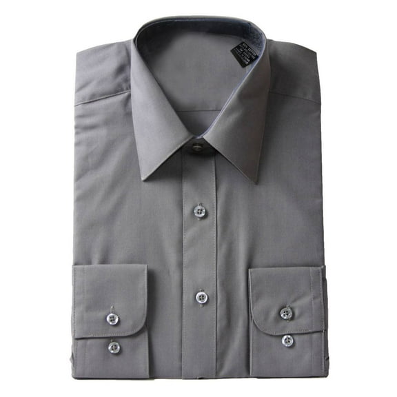 Gravity Threads Long Sleeve Dress Shirt, Charcoal XL-(34/35)
