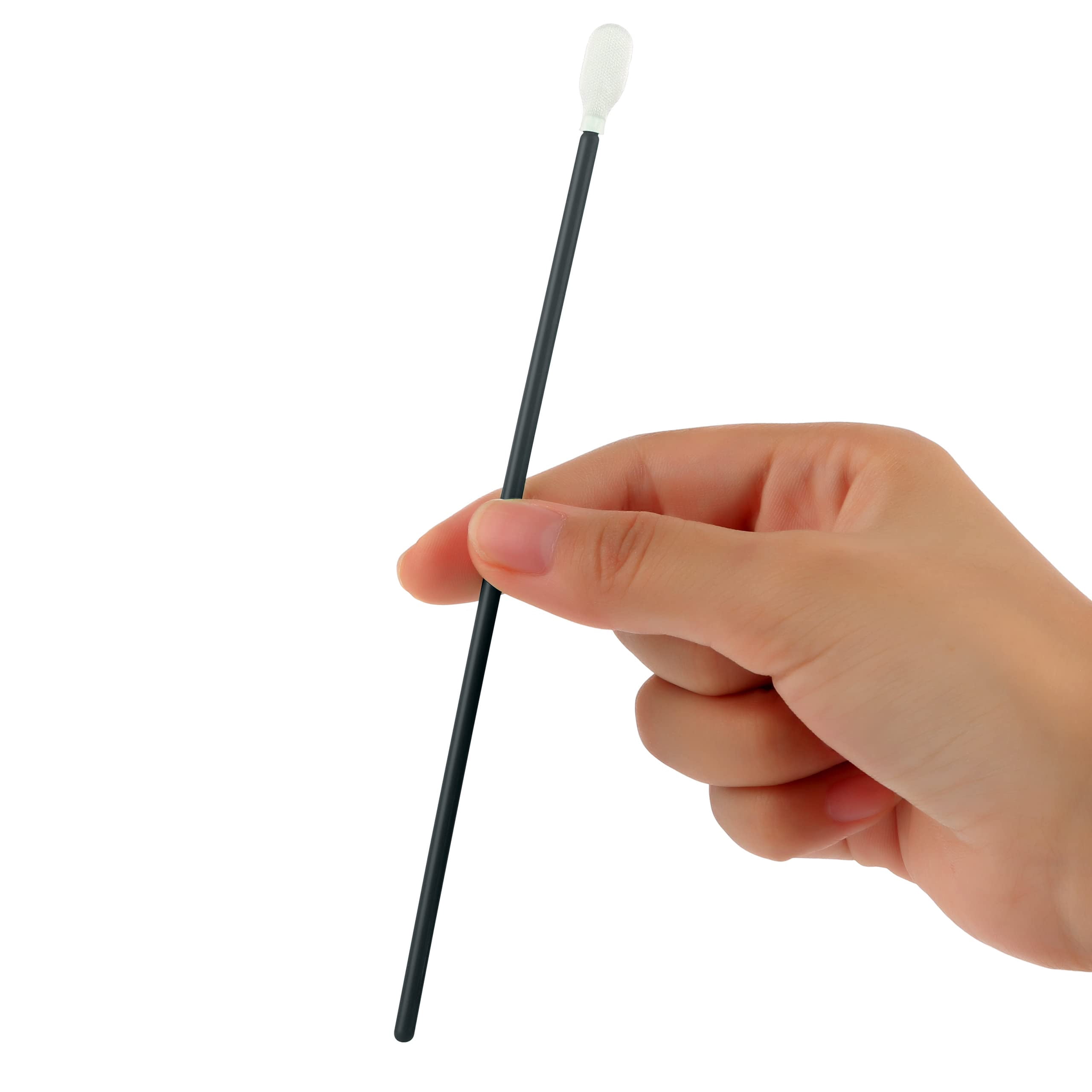 AAwipes Long Swabs Polyester Swabs Lint Free with Long Handle (100pcs, 6.3" 6.8mm Head Black) Multi-Purpose Swab Sticks with Microfiber Tips (A857BLK)