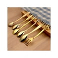 thumbnail image 2 of Topumt Dessert Spoons Coffee Spoon Vintage Royal Style Metal Carved Fruit for Kitchen Dining Bar 6pcs/set, 2 of 4