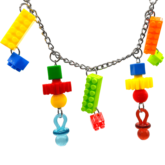 1003 Bird Block Puller - Handmade Colorful Interactive Bird Cage Toy