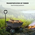 thumbnail image 4 of YSSOA Garden Dump Cart with Steel Frame, Heavy Duty Outdoor Wagon 10'' Rubber Tires, Black, 4 of 8