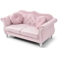 thumbnail image 4 of Velvet Loveseat, 68" Wide, Dark Gray - Hollywood Regency Style Sofa, 4 of 5